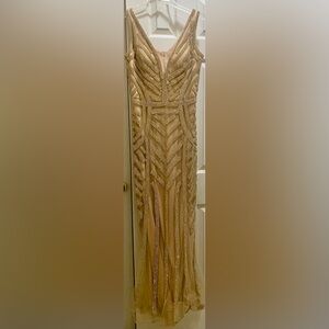 Mori Lee Madaline Gardner Prom Dress/Special Occasion Dress Gold/Champagne (16)